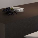 Caesarstone Porcelain 130 Darma black modern kitchen with island