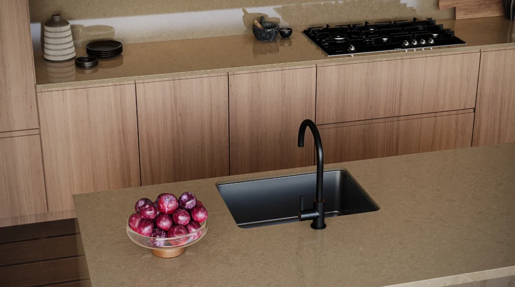 Caesarstone ICON 4401 Organic Dusk modern kitchen with island