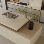 Caesarstone ICON 8250_Andes_Trail modern one-wall kitchen with island