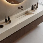 Caesarstone ICON 8252 Sedara white modern bathroom