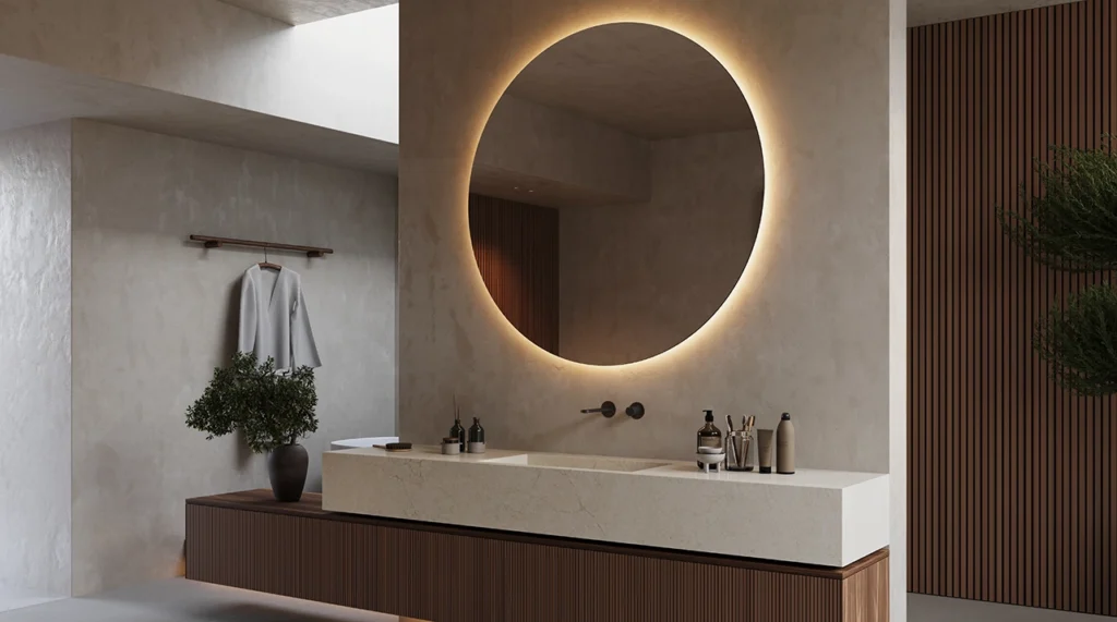 Caesarstone ICON 8252 Sedara white modern bathroom