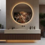 Caesarstone ICON 8252 Sedara white modern bathroom