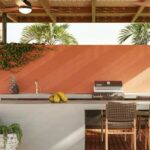 Caesarstone Porcelain 410 Aluminous in outdoor modern kitchen