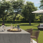 Caesarstone Porcelain 540 Momumental outdoor modern kitchen