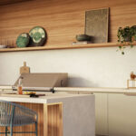 Modern Outdoor kitchen with Caesarstone Porcelain 581 Lucillia surface